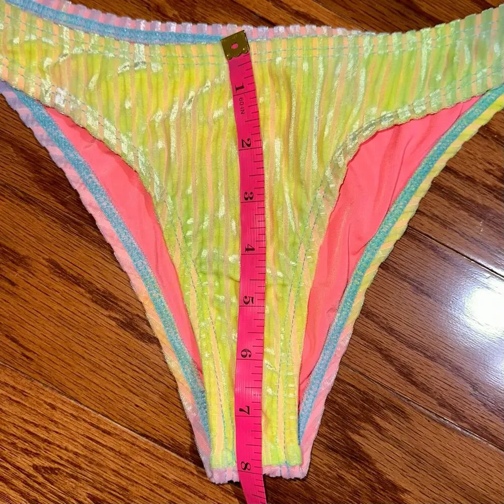 Dippin Daisy’s Velvet Rib Candy Tie Dye Cheeky Bikini Bottom Size Small